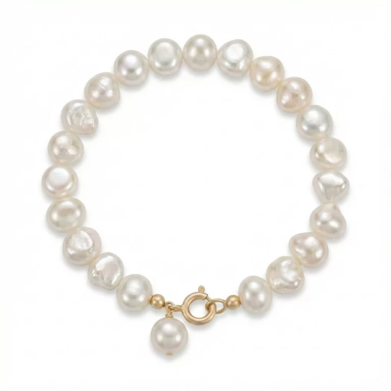 pulsera de perlas barrocas con cierre dorado