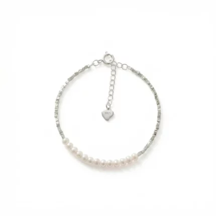 pulsera de perlas y plata para mujer - Petich